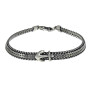 Silver chain on hand for a man