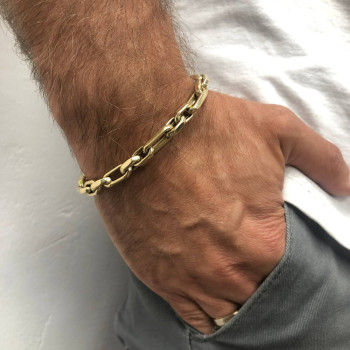 Anchor bracelet for a man, 14 kt yellow gold, length 21 cm