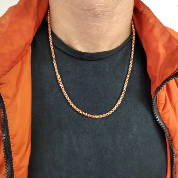 Chain for a man, 14 kt red gold, length 56 cm