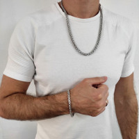 שרשרת וצמיד, זהב לבן 14 קראט