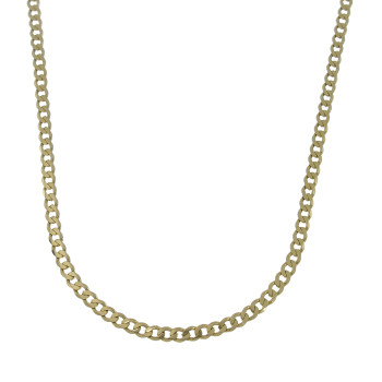 Cuban men's chain, 14 kt yellow gold, length 55 cm