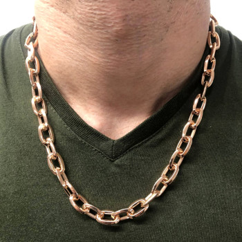 Men's anchor chain, 14 kt red gold, length 54 cm