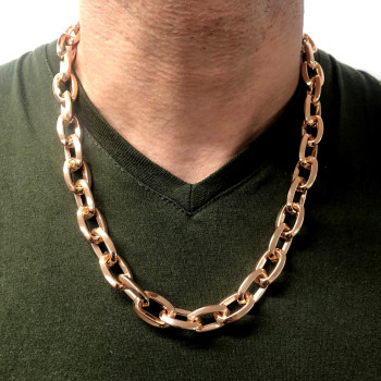 Men's anchor chain, 14 kt red gold, length 55 cm