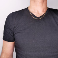 שרשרת לגבר, זהב צהוב 14 קראט אורך 50 סיימ