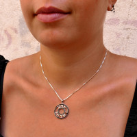 Кулон, серебро 925 проба, фианиты, шма Исраэль
