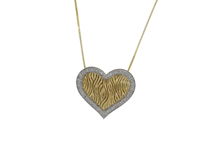 Women's chain - heart with diamonds