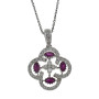 Gold pendant with diamonds and rubies