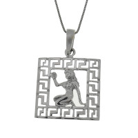 תליון זהב - בתולה, זהב לבן 14 קראט