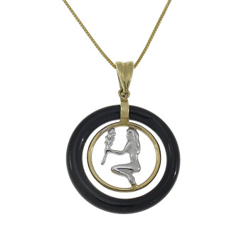 Gold pendant - Virgo, yellow and white gold 14 kt