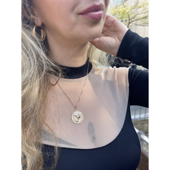 Pendant - Nefertiti, red gold 14 kt, length 3.5 cm