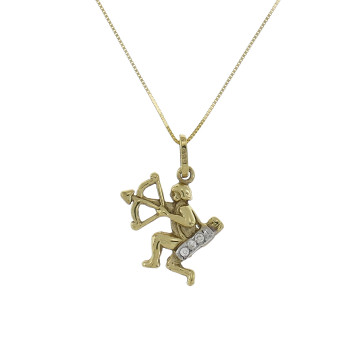 Pendant - zodiac Sagittarius, 14k yellow gold