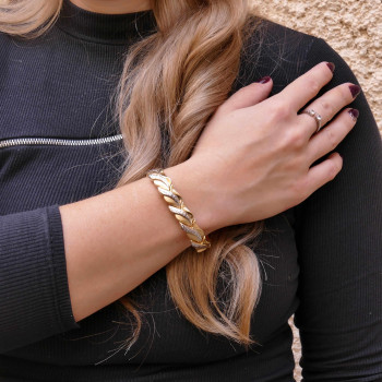 צמיד לאישה, זהב לבן ואדום 14 קראט