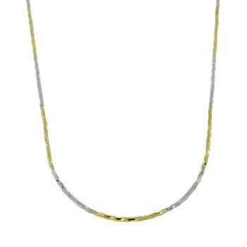Women's chain, yellow and white gold 14 kt, length 48 cm