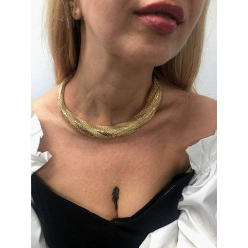 שרשרת לנשים קשיח זהב צהוב 14 קראט אורך 45 ס"מ