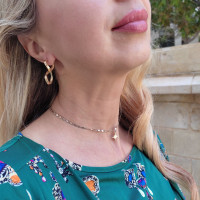 Earrings for women - infinity, 14K yellow gold