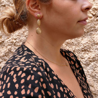 Drop earrings for woman, 14K yellow gold