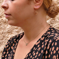 Earrings for a woman, red gold, 14K
