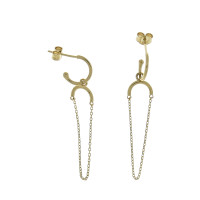 Earrings - chains, 14k yellow gold