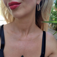 Drop earrings for woman, 14K yellow gold