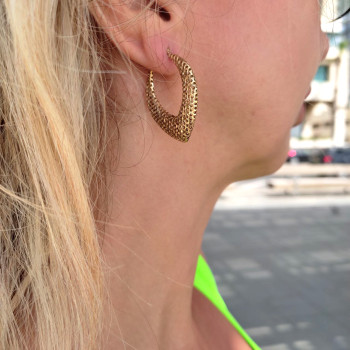 Drop earrings for woman, 14K yellow gold