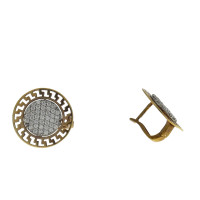 Round earrings for a woman, 14K yellow gold