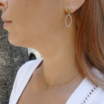 Earrings for a woman, 14K yellow gold with diamonds