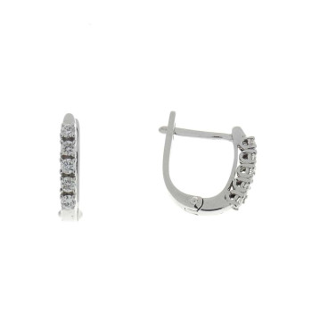 Earrings for a woman, 14K white gold with diamonds