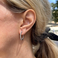 Серьги для женщины, белое золото 14 карат с бриллиантами