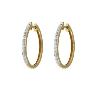 Earrings for a woman, 14K yellow gold with diamonds
