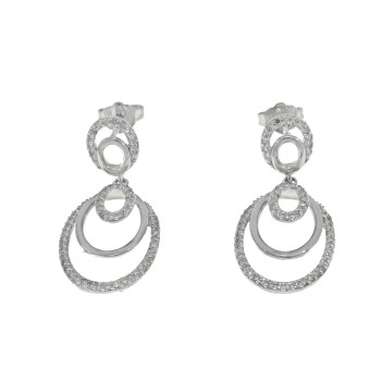 Earrings for a woman, 14K yellow gold with diamonds
