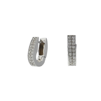 Earrings for a woman, 14K white gold with diamonds
