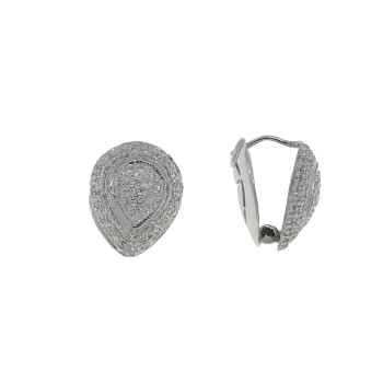 Earrings for a woman, 14K white gold with diamonds