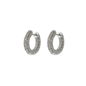 Earrings for a woman, 14K white gold with diamonds