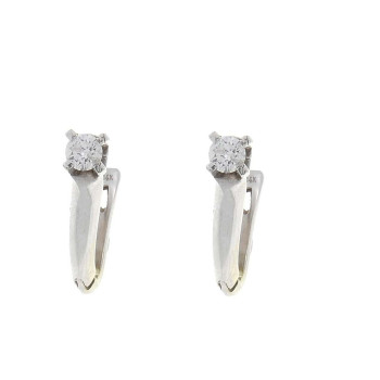 Earrings for a woman, 14K white gold with diamonds