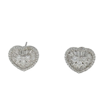 Earrings for a woman, 18K white gold with diamonds