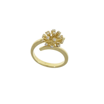 Ring for a woman, 14k yellow gold with diamonds