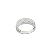 טבעת לנשים, זהב לבן 14 קראט, יהלומים לבנים