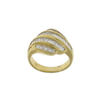 Ring for a woman, 14K yellow gold with diamonds