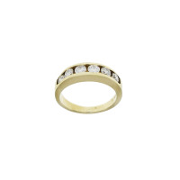 Ring for a woman, yellow gold 14 kt with diamonds