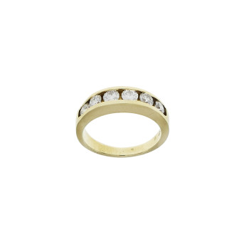 Ring for a woman, yellow gold 14 kt with diamonds
