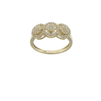 Ring for a woman, 14K yellow gold with diamonds