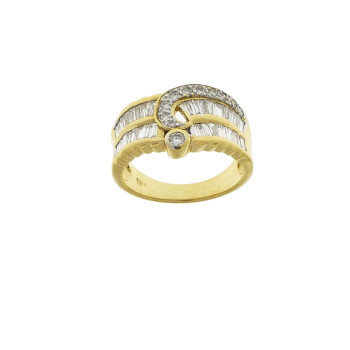 Ring for a woman, 18K yellow gold with diamonds