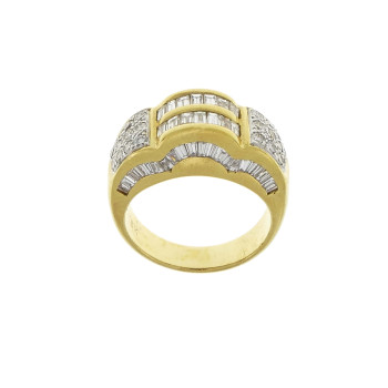 Ring for a woman, 14K yellow gold with diamonds