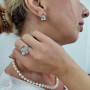 Women's white gold set - flower